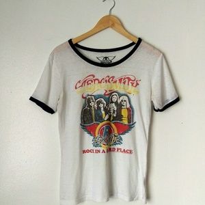 Aerosmith | Burnout Ringer Graphic Tee Rock Roll